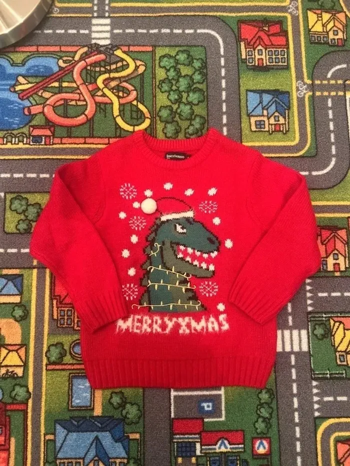 Pull de Noël Dinosaure 4 ans