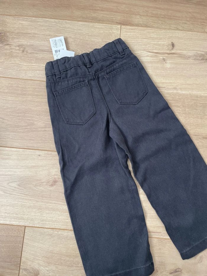 Pantalon large neuf tencel 4 ans gris anthracite - photo numéro 5