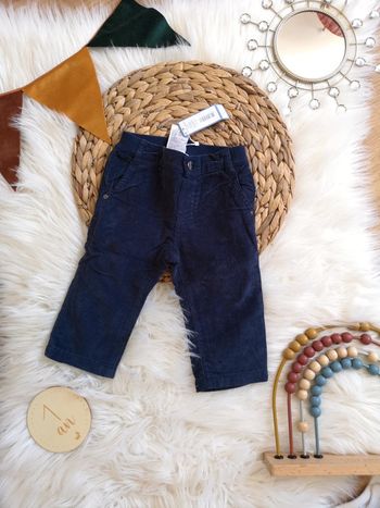 Pantalon velour jacadi marine 12 mois