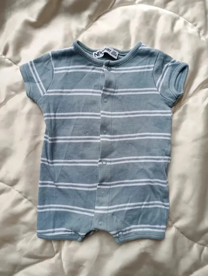 Body manches courtes rayé gris et blanc NPO baby 3 mois 60 cm