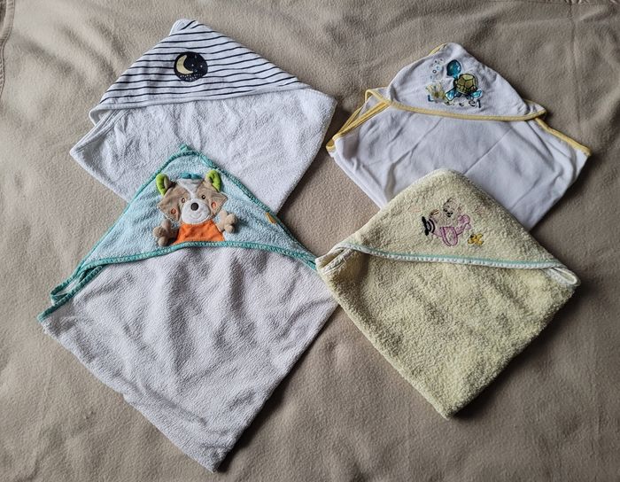 Lot de 4 serviettes cape de bain bébé - photo numéro 3