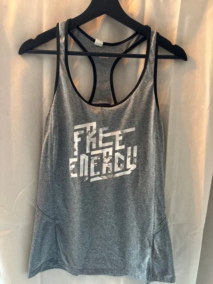 Débardeur de sport gris Domyos