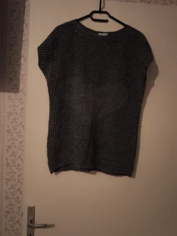 Pull sans manche grosse maille