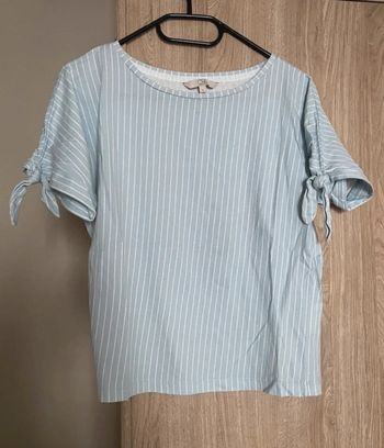 T-shirt rayé bleu et blanc c&a
