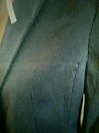 Tailleur jupe chic gris rayé Mango Taille 38