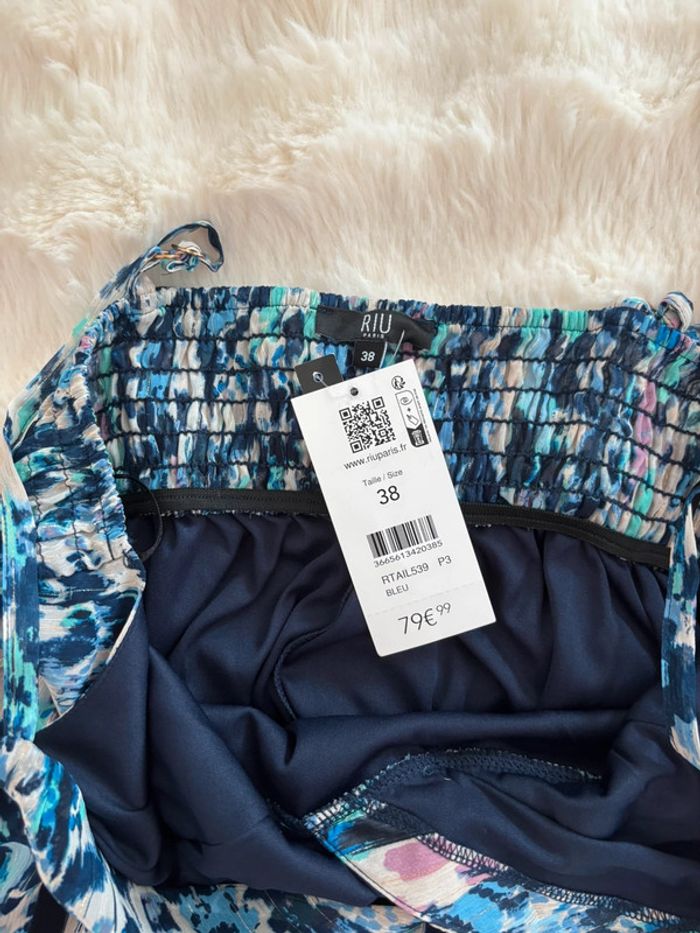 Robe Riu Paris bleue à motifs taille 38 - photo numéro 4