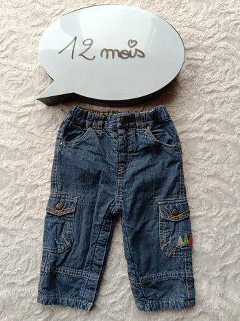 Pantalon jeans doublé chaud Garçon 12 mois Sergent major