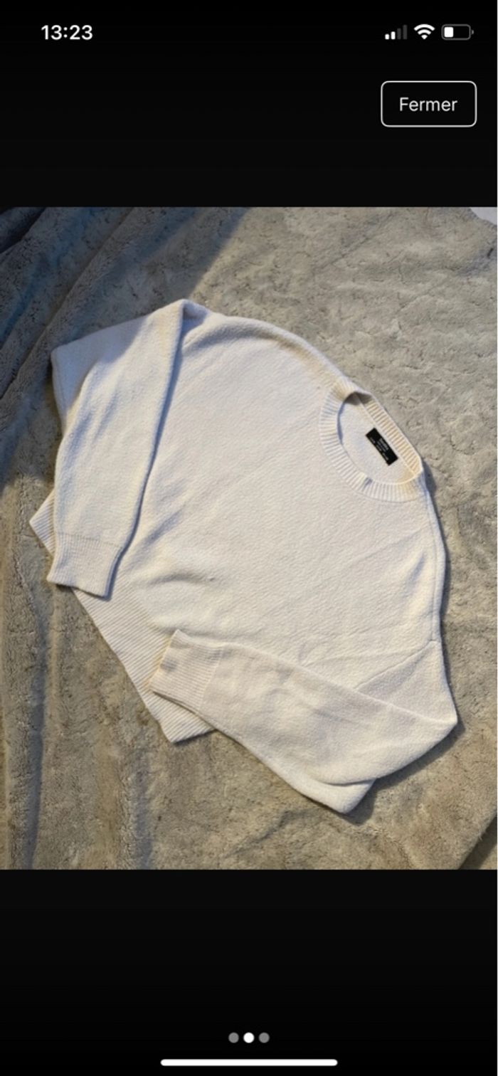 Pull blanc Bershka - photo numéro 2