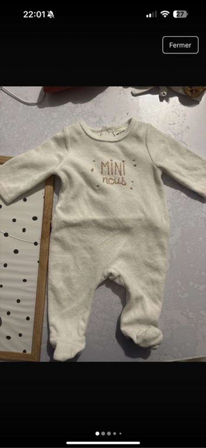 Pyjama velours « mini nous » - photo numéro 2