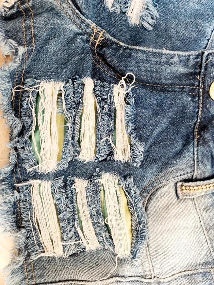 Short en jean destroy Luana Jeans - Taille 44 - photo numéro 4