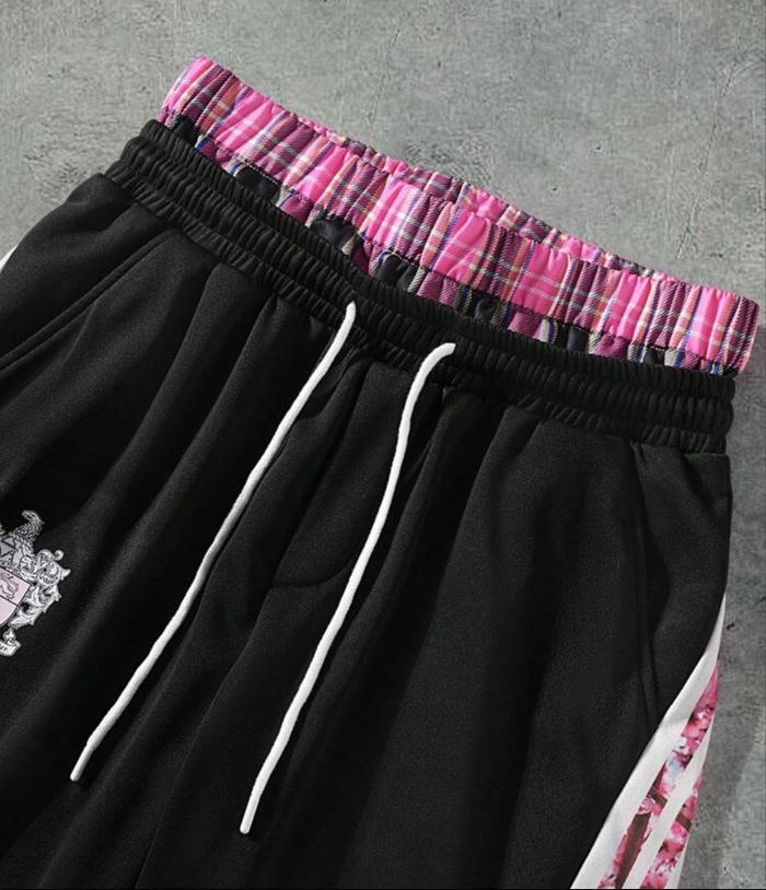 Jogging street wear doublé ceinture rose - photo numéro 4