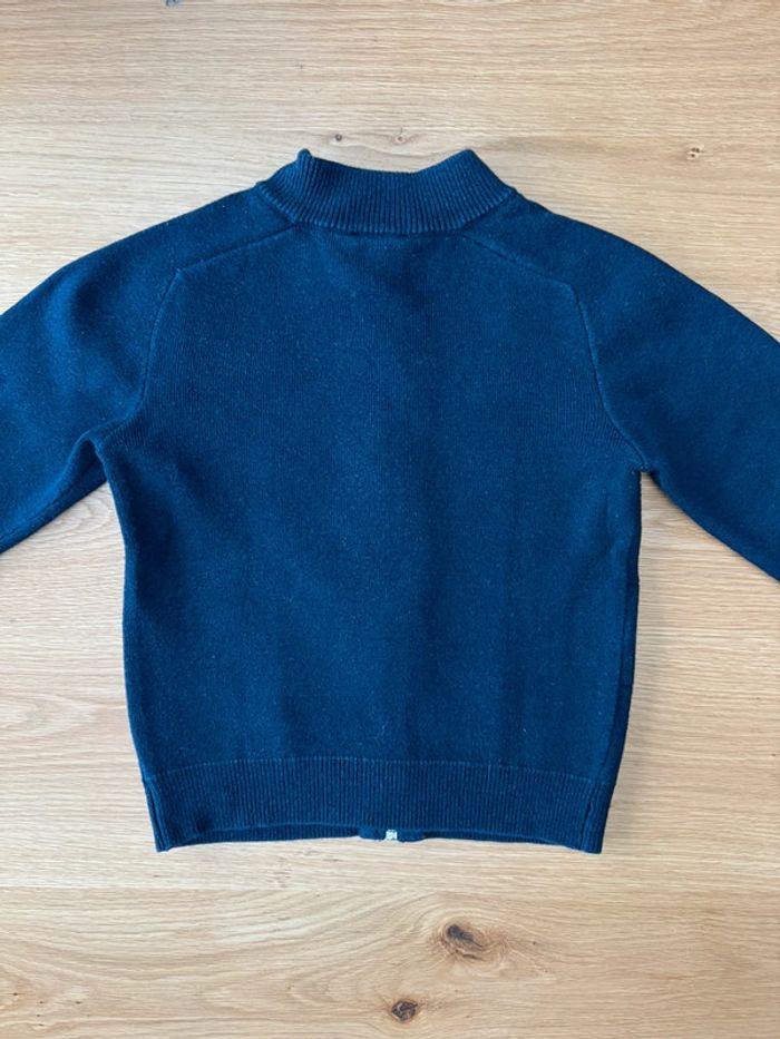 Gilet bleu marine zippé 18% laine - Taille 6 Ans - photo numéro 8