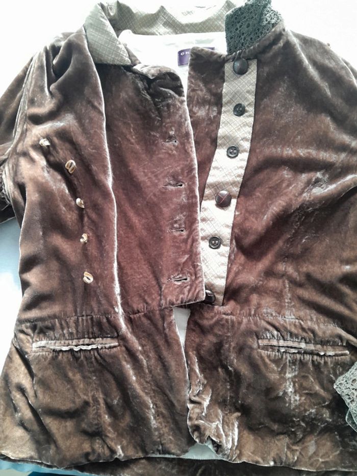 Jolie veste chemisier one step soie rayon dentelle taille 40 - photo numéro 4
