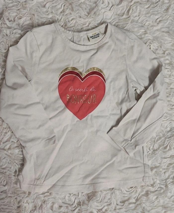 T-shirt manches longues blanc taille 23 mois - photo numéro 4