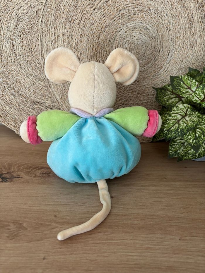 Doudou souris bleu vert rose tortue kaloo - photo numéro 3