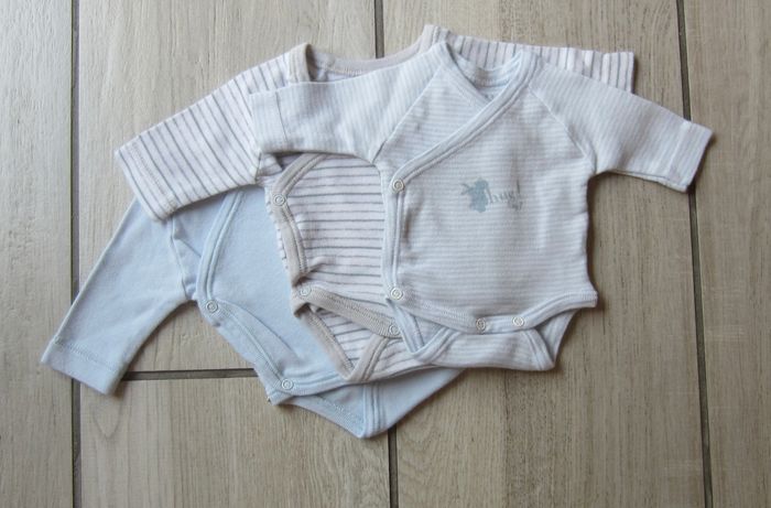 Lot de 3 bodies bébé prématuré