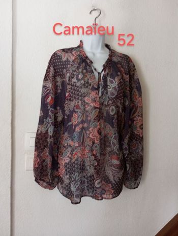 Blouse voile manches longues femme 52