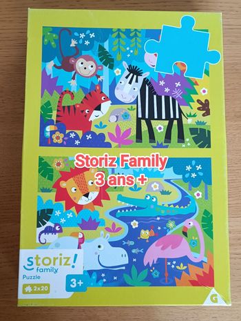 2 puzzles 20 pièces animaux sauvages 3 ans +