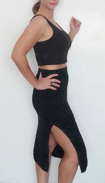 Jupe hiver fendue fourrure taille unique