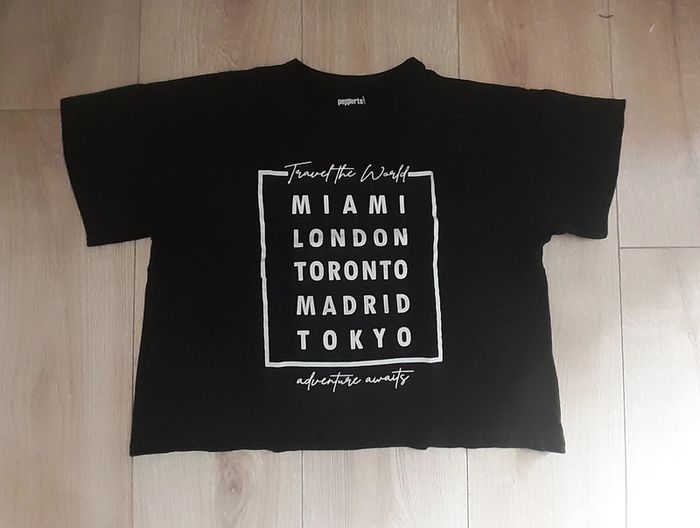 T shirt noir fille taille 12-14 ans