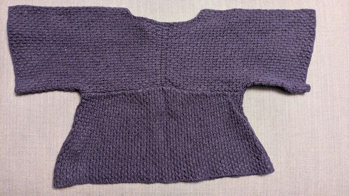 Pull violet manches courtes taille 18 mois de la marque DPAM - photo numéro 2