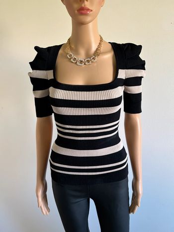 Haut noir et beige à manches courtes Morgan taille S jamais porté