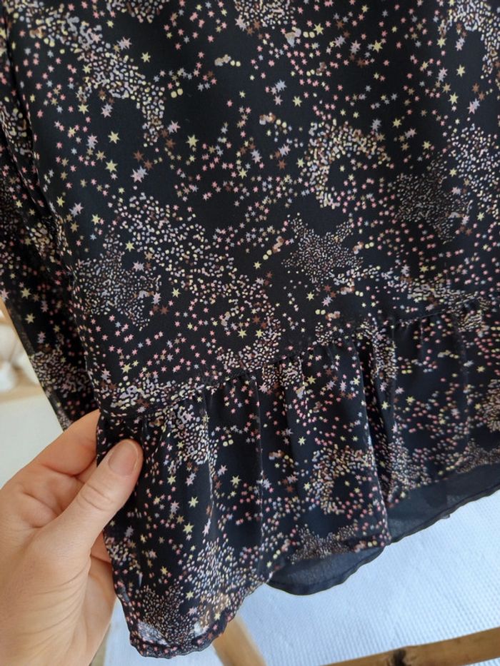 Blouse doublée noire à motifs 8 ans - photo numéro 3