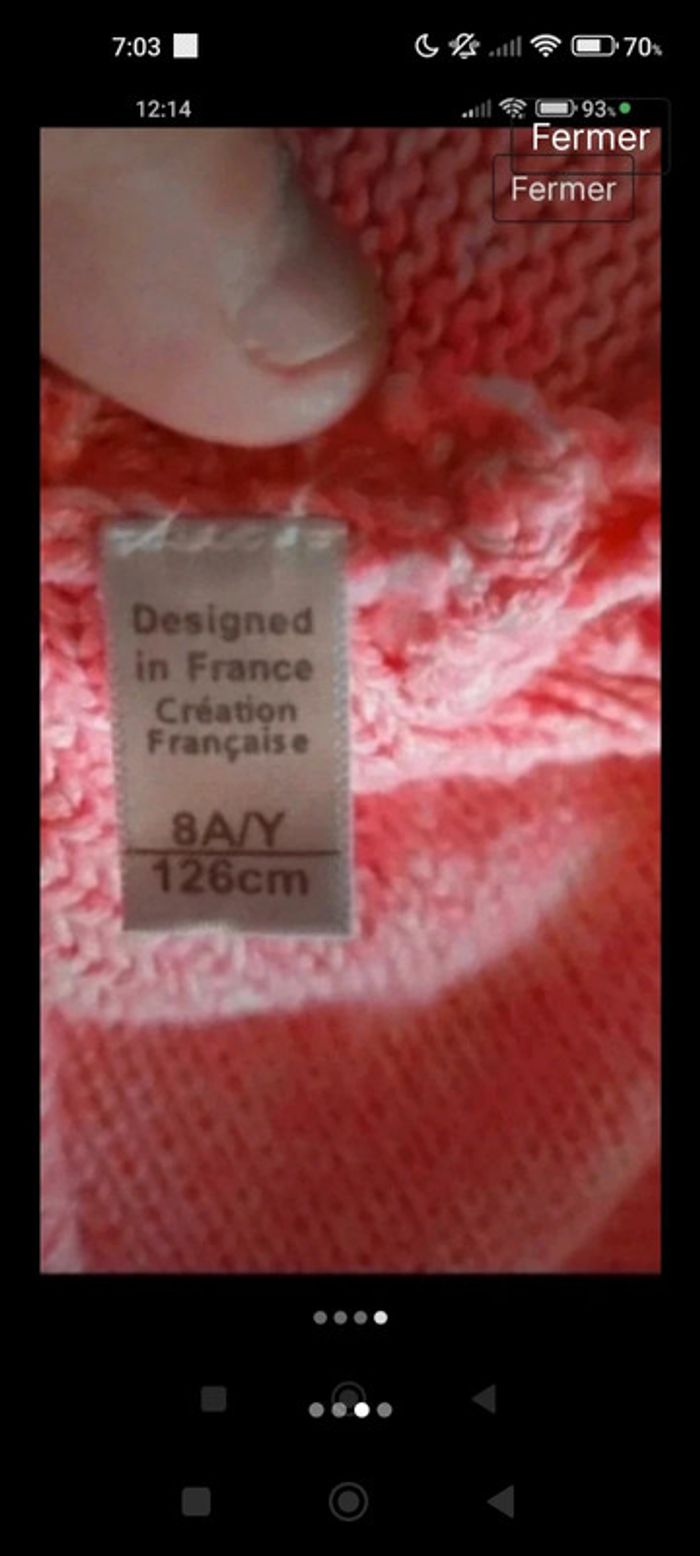 Très beau pull en laine rose fluo - photo numéro 4