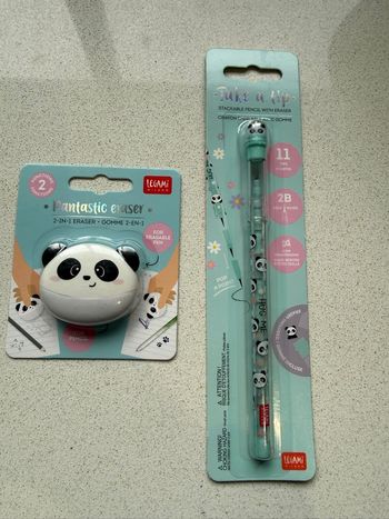 Lot gomme et crayon panda legami