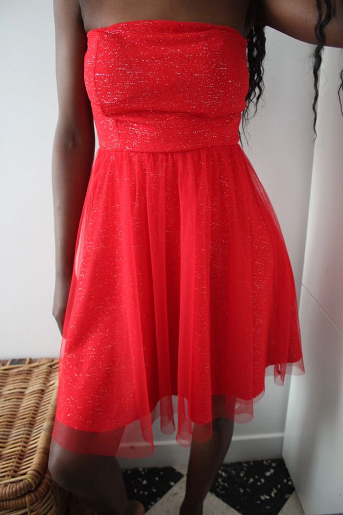 Robe bustier rouge cache cache 36