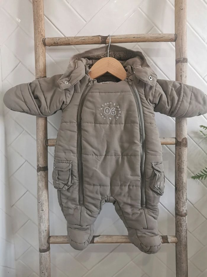 🌿Combinaison bébé chaude taupe 56cm - photo numéro 3