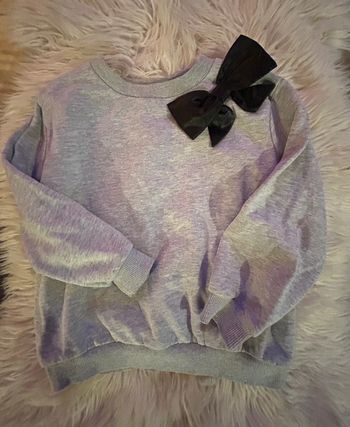 Fille 👧🏻 Sweat gris a noeud noir H&M 4/6 ans