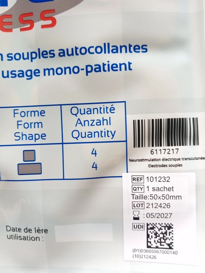 10 Sachets de 4 électrodes de neurostimulation Stimex Wireless - photo numéro 4
