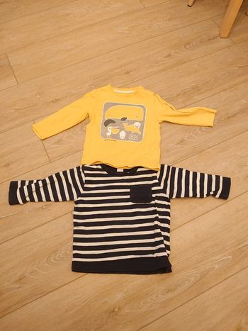 Lot t-shirt + pull léger manches longues