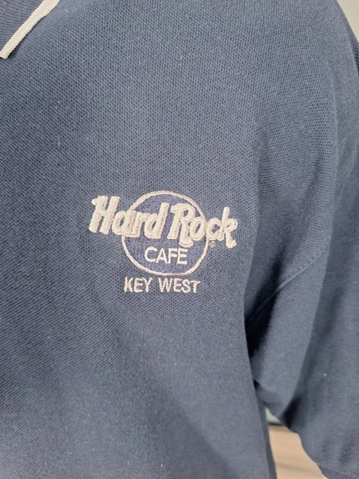 Polo hard rock cafe bleu key west - taille L - homme logo brodé (427) - photo numéro 4