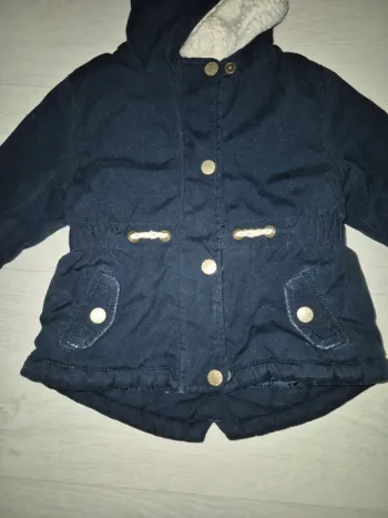 Veste bleu marine 6M fourrure intérieur