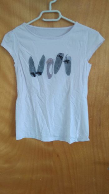 Tee shirt rose clair avec décor ballerines