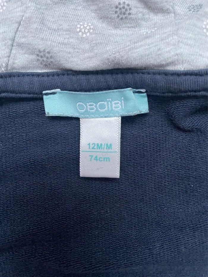 Gilet à capuche Obaïbi bleu marine 12 mois - photo numéro 4
