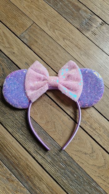 Minnie bandeau violet et rose paillettes