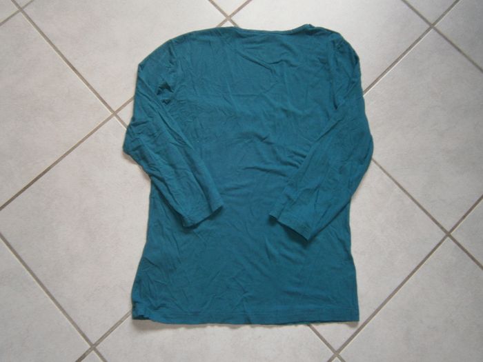 Tee-shirt ML bleu canard KIABI Taille 38 - photo numéro 2