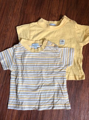 Lot de 2 tee shirt jaune 6 mois
