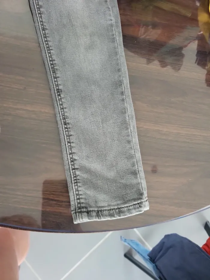 Jean 7 /8 gris skinny denin co 128 cm - photo numéro 5