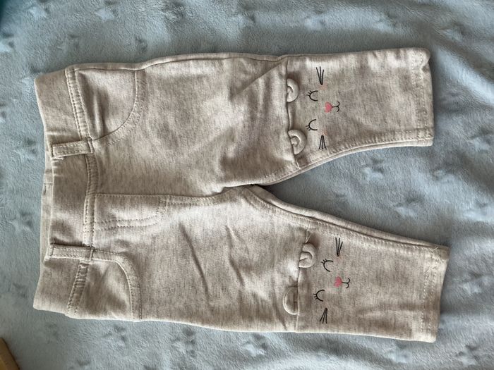legging gris chiné tête de lapins sur le genoux 6 mois tex - photo numéro 4