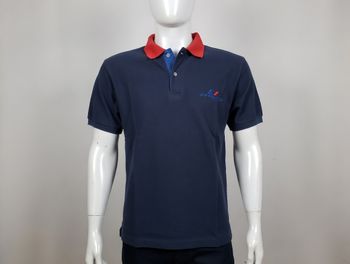 polo marine col rouge Taille 4 Air France André Claude Canova 