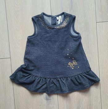 Robe bleu en coton. Fille 3 mois. Marque Orchestra