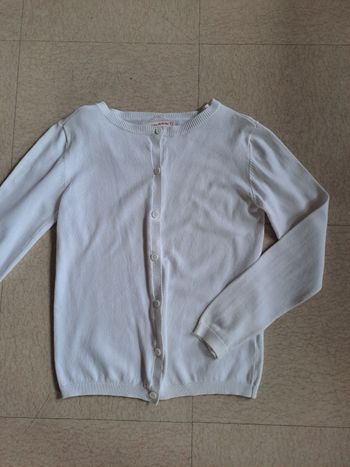 Gilet fille blanc / T. 10 ans / " Zeeman " 