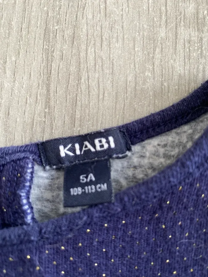 Robe bleu marine à pois dorés kiabi 5 ans - photo numéro 3