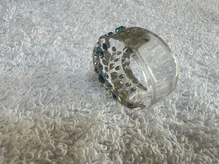 bague cristaluna diva cristal acrylique transparent swarovski neuf 100 356 c2 - photo numéro 3