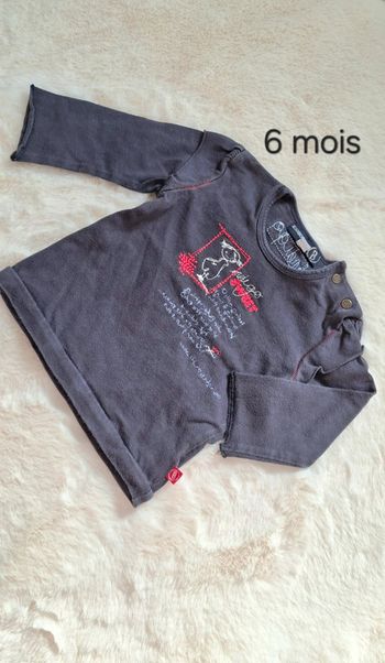 T-shirt manches longues taille 6 mois JeanBourget