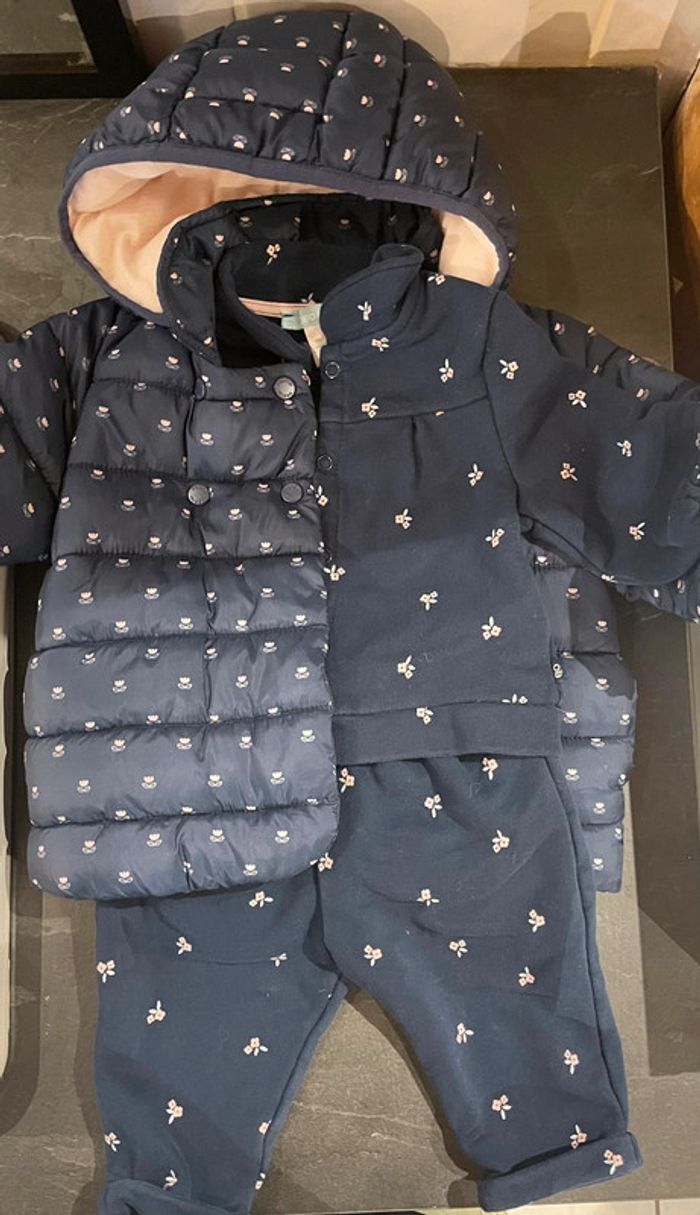 Ensemble complet manteau bébé fille